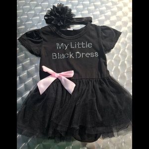 3-6M little black dress with black headband